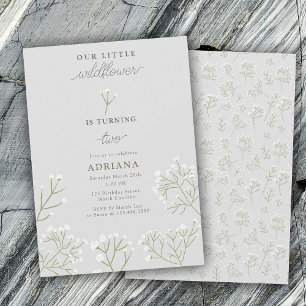 Convite Respiração de Bebê Aquarela Gypsophila Menina Aniv
