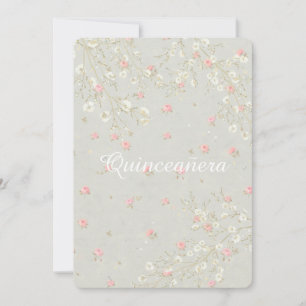Convite Respiração de Bebê Rosa Floral Feminina Quinceaner