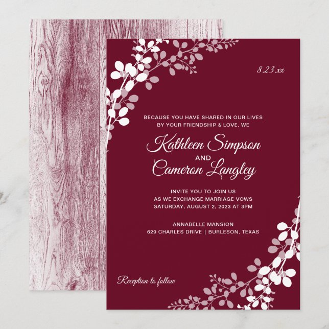 Convite Respiro de Bebê Casamento de Madeira Rústica | Mar (Frente/Verso)