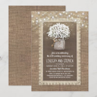 Respiro de Bebê Jarro de Mason Casamento Rústico A