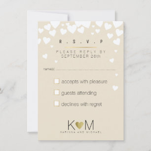 Convite responder rsvp elegante, romântico amor casamento