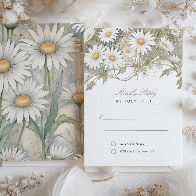 Convite Resposta de Casamento de Daisies RSVP (Criador carregado)
