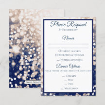 Resposta de Casamento de Outono - Champanhe e Azul