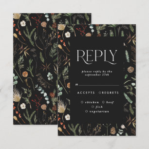 Convite Resposta de casamento elegante floral botânico pre