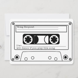 Convite Resposta de Casamento em Fita de Música Retro Esti