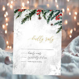 Convite Resposta de Casamento Floco de Neve Galhos de Inve