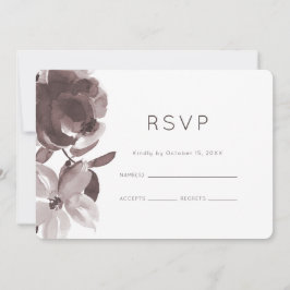 Convite Resposta de Casamento Floral Ameixa Bonita
