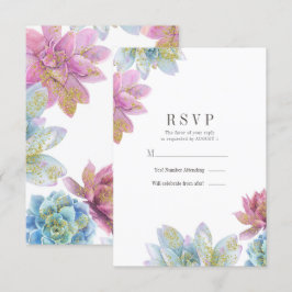 Convite Resposta de Casamento Jardim de Suculentas Berry M