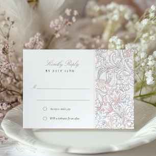 Convite Resposta de Casamento Pastel Clássico Golden Lily 