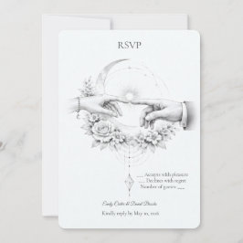 Convite Resposta de Casamento Romântico com Design Minimal