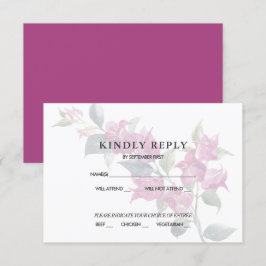 Convite Resposta de RSVP Bougainvillea Mediterrânea Rosa