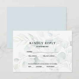 Convite Resposta de RSVP de casamento com eucalipto verde