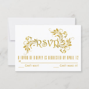 Convite Resposta de RSVP de casamento floral em folha de p