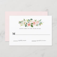 Resposta de RSVP de casamento floral rosa avermelh