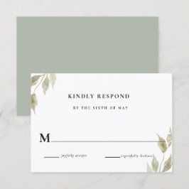 Convite Resposta de RSVP de casamento floral rosa clássico