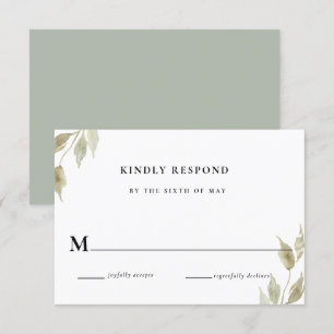 Convite Resposta de RSVP de Casamento Floral Rosa Clássico