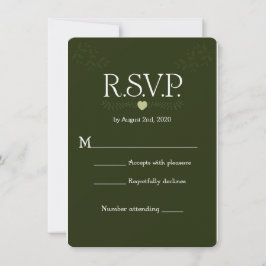 Convite Resposta de RSVP de Casamento Florestal Rústico Bo