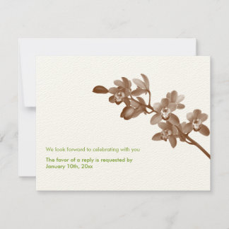 Convite Resposta de RSVP de casamento moderno em verde orq