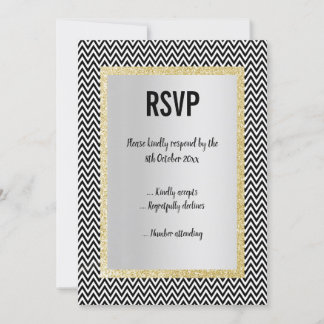 CONVITE RESPOSTA DE RSVP DE CHEVRON BRANCO BRANCO MODERNO