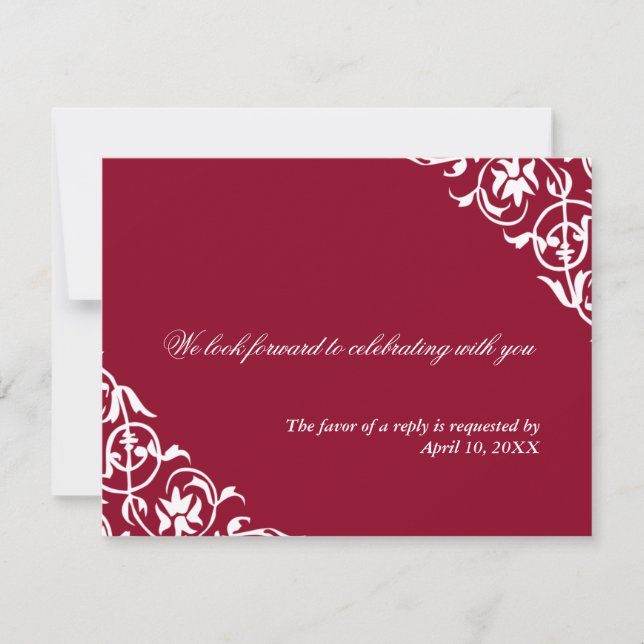 Convite Resposta de RSVP de envelope de casamento com perg (Frente)