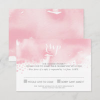 RESPOSTA DE RSVP elegante aguarela rosa pálido