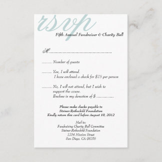 Convite Resposta de RSVP elegante para o evento de Silver