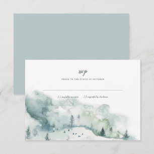 Convite Resposta de RSVP para Casamento Winter Mystère