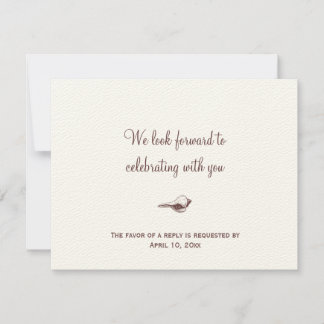 Convite Resposta de RSVP para invólucro de casamento com c