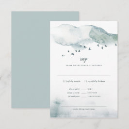 Convite Resposta de RSVP+REFEIÇÃO para Casamento Winter My