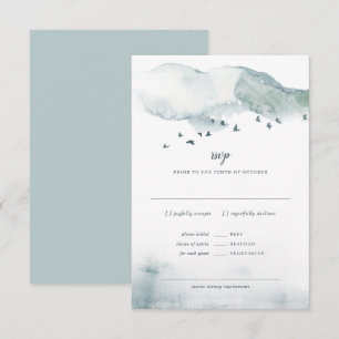 Convite Resposta de RSVP+REFEIÇÃO para Casamento Winter My