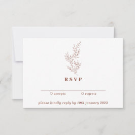 Convite Resposta Gentil Floral Terracota Boho Outono