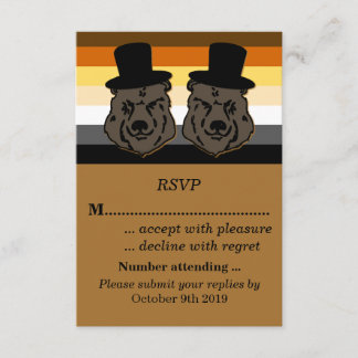 Convite Resposta para Casamento Orgulho do Urso para Noivo