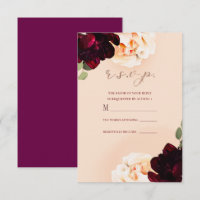 Resposta R.S.V.P. Floral Escura Marsala Pêssego Do