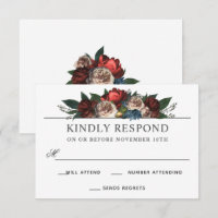 Resposta RSVP de Casamento de Convênio Floral Luxe