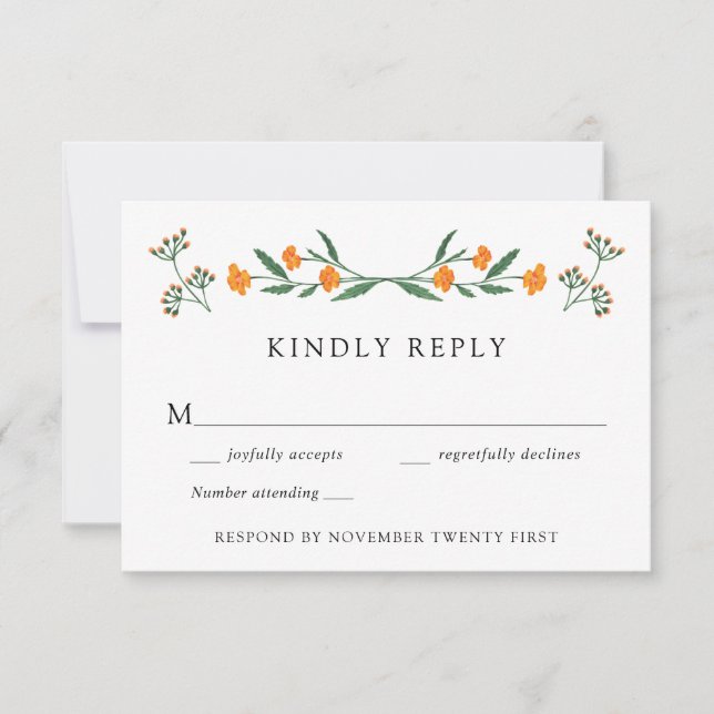 Convite Resposta RSVP de Casamento de Jardim Botânico de F (Frente)