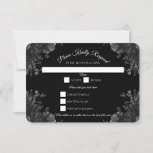 Resposta RSVP de Casamento Gótico de Rosas Negras