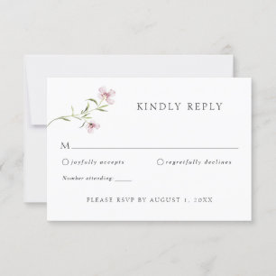 Convite Resposta RSVP de Casamento Roxo de Flor Selvagem