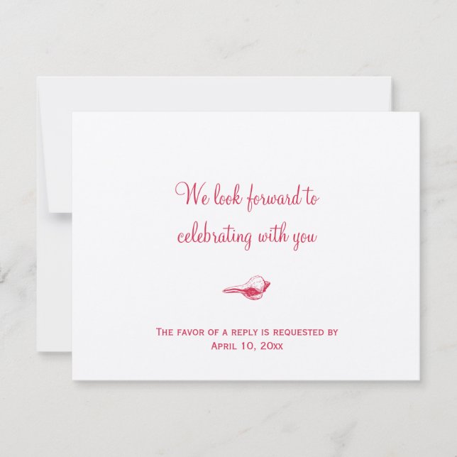 Convite resposta RSVP de invólucro de concha de casamento  (Frente)