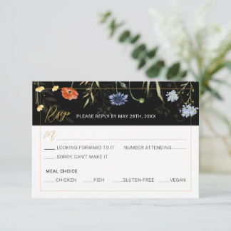 Convite Resposta RSVP Flor Silvestre Temperamental Botânic