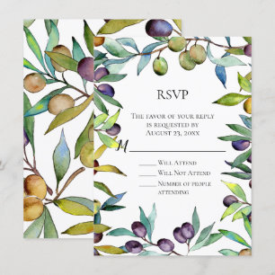 Convite Resposta Savory da aguarela RSVP de Tuscan das