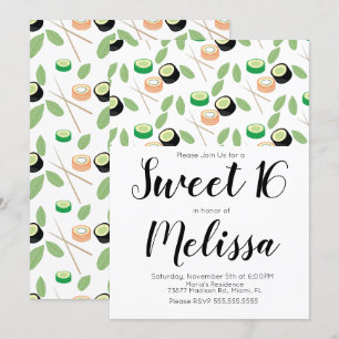 Convite Restaurante de Rolls do sushi da grade de Hibachi