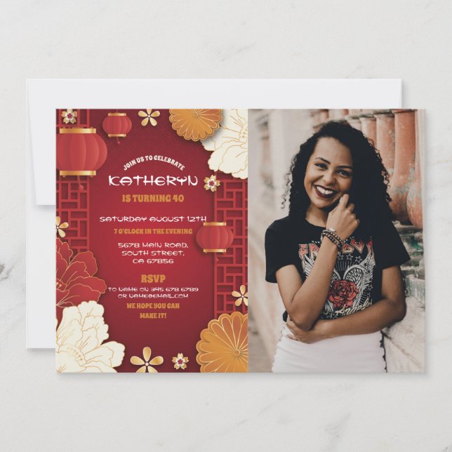 Convite Restaurante do Partido Fotográfico de Aniversário  (Frente)