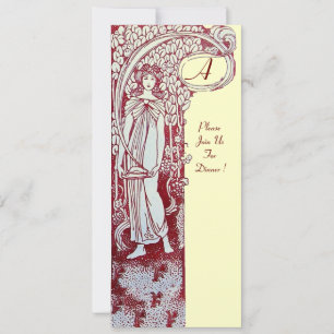 Convite RESTAURANTE MENU MONOGRAM Cream Brown Janto,Brunch