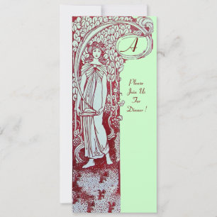 Convite RESTAURANTE MENU MONOGRAM Janto Verde Castanho,Bru