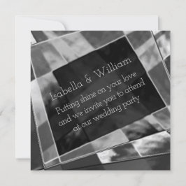 Convite Retângulo irregular, cinzas pretas e chuvosas incr