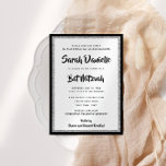 Convite Retângulo Preto e Prateado do Bat Mitzvah<br><div class="desc">Este convite do Bat Mitzvah de tendência apresenta brilho falso cintilante em camadas sobre um fundo de cor sólida. Use o formulário modelo para adicionar suas próprias informações. A Ferramenta Design pode ser usada para alterar o estilo,  a cor e o layout da fonte.</div>