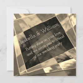 Convite Retângulos inclinados e irregulares, beges e doura