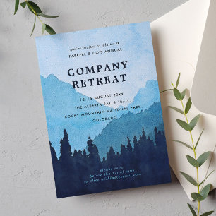 Convite Retirada da equipe da empresa com montanhas