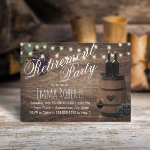 Convite Retirada do Vinho Rústico