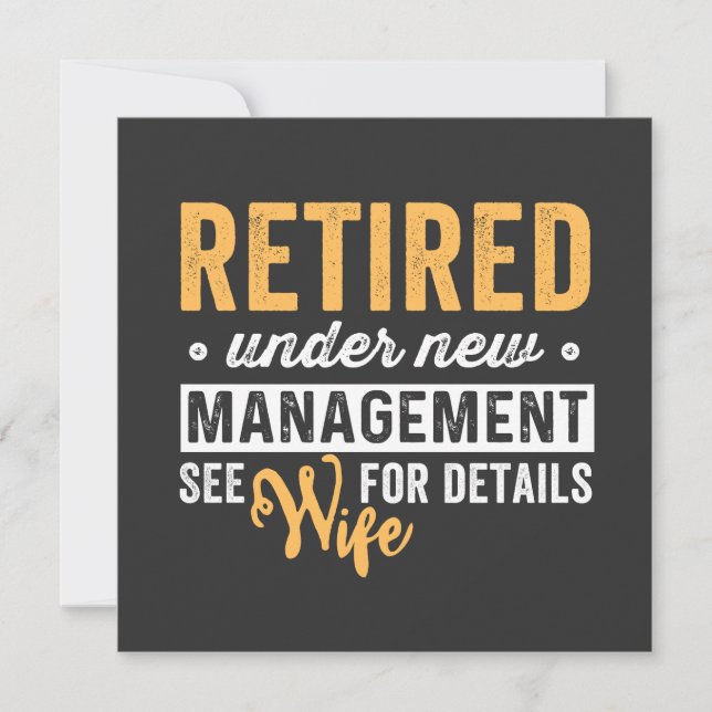 Convite retired under new management see wife for details. (Frente)